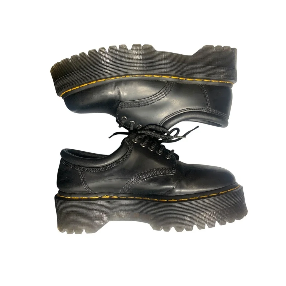 Dr Martens 8053 Quad Platform Black Leather Oxford Shoes Women's US 7 UK 6 EU 39